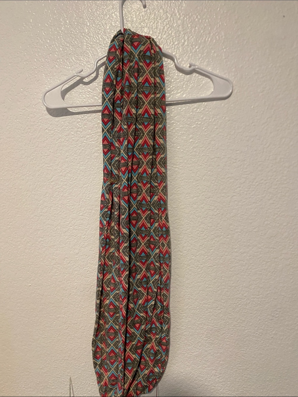 LuLaRoe Geometric Infinity Scarf - Red, Teal, Brown